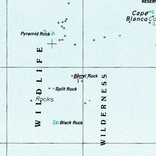 Topographic Map of Barrel Rock, OR