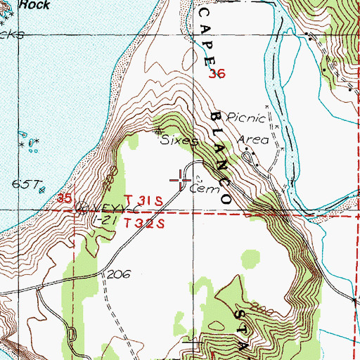 Topographic Map of Hughes Family Cemetery, OR
