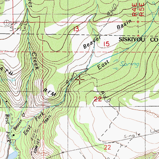 Topographic Map of Sloan Creek, CA