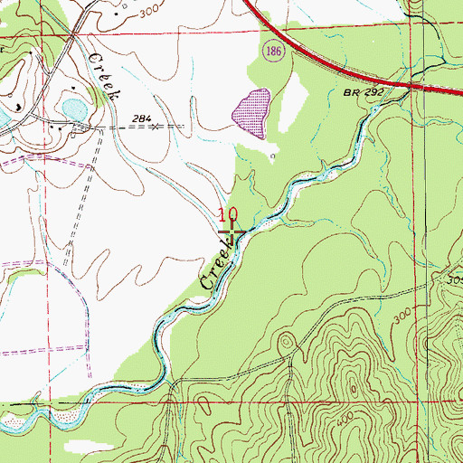 Topographic Map of Choctahatchee Creek, AL