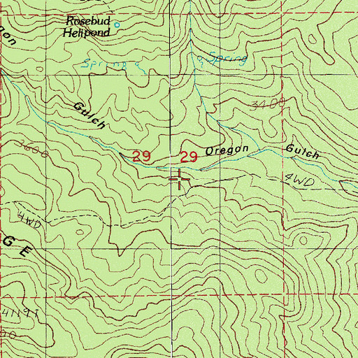 Topographic Map of Oregon Gulch Reservoir Number One, OR