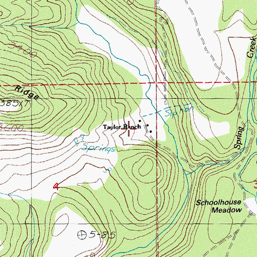 Topographic Map of Taylor Ranch, OR