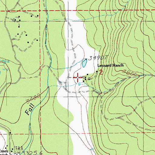 Topographic Map of Leonard Ranch, OR