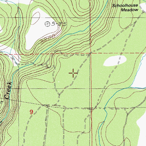 Topographic Map of Fall Creek Ranch, OR