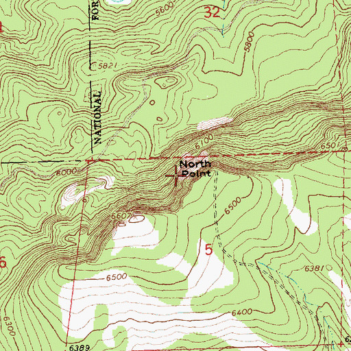 Topographic Map of North Point, OR