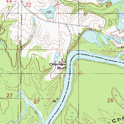 Topographic Map of Choctaw Bluff, AL