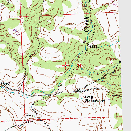 Topographic Map of Shale Reservoir, OR