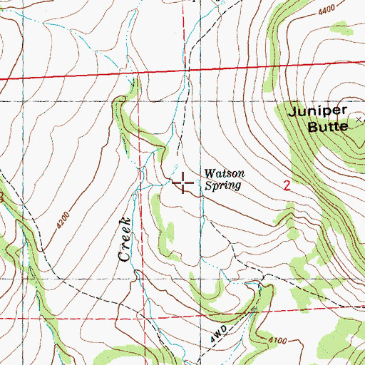 Topographic Map of Watson Spring, OR