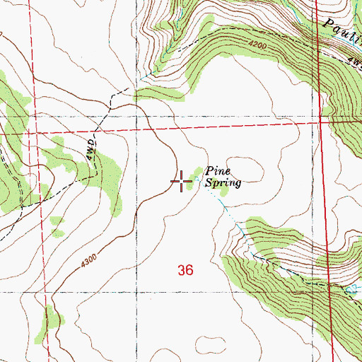 Topographic Map of Pine Spring, OR