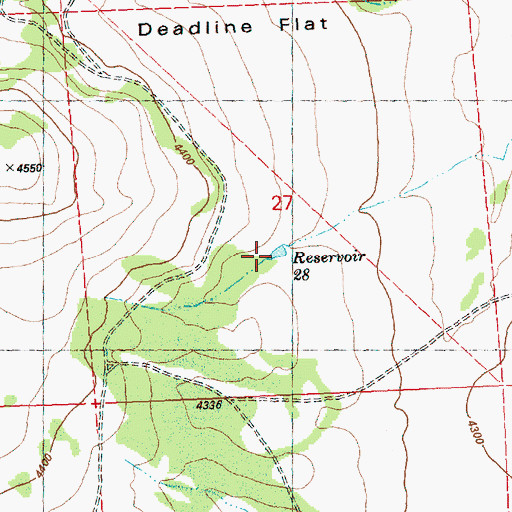 Topographic Map of Reservoir Twenty-eight, OR