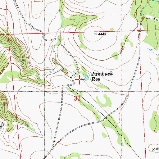 Topographic Map of Jumbuck Reservoir, OR