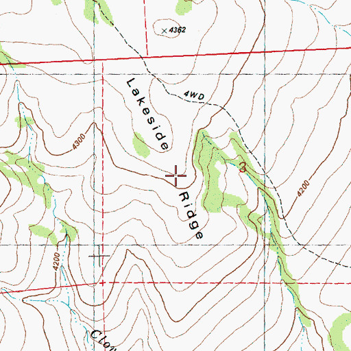 Topographic Map of Lakeside Ridge, OR