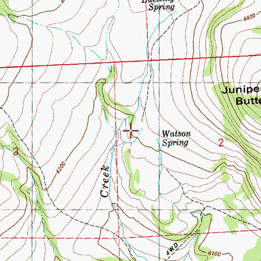 Topographic Map of Llewelyn Spring, OR