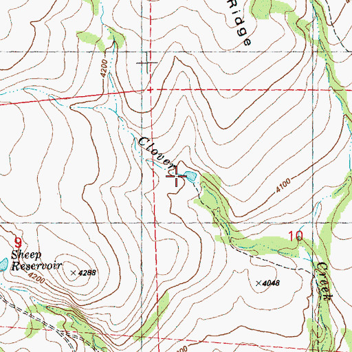 Topographic Map of Clover Creek Reservoir, OR