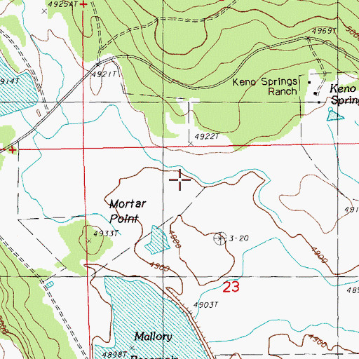 Topographic Map of West Keno Springs, OR