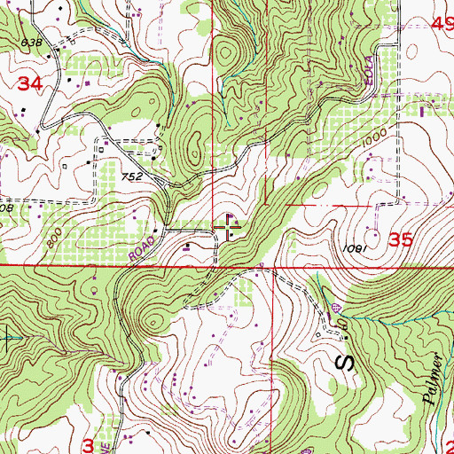 Topographic Map of Larson Spring, OR