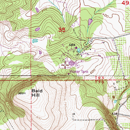 Topographic Map of Four H Reservoir, OR