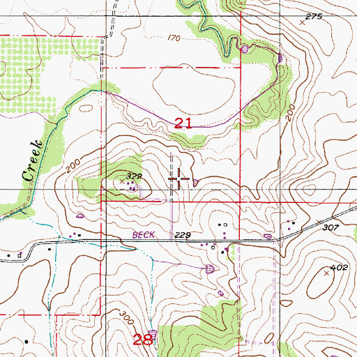 Topographic Map of Phoenix Reservoir, OR
