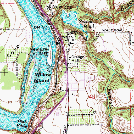 Topographic Map of New Era Cemetery, OR