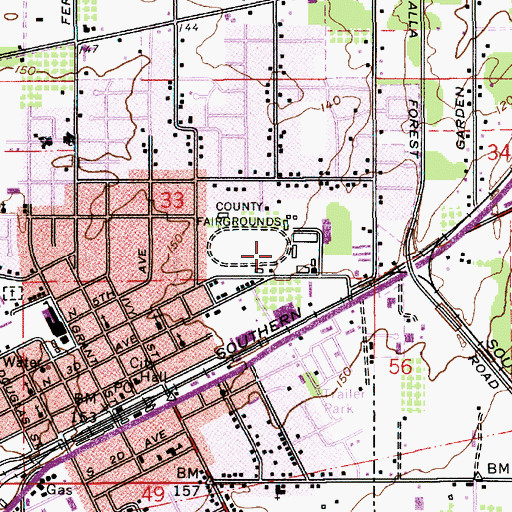 Topographic Map of Clackamas County Fairgrounds, OR