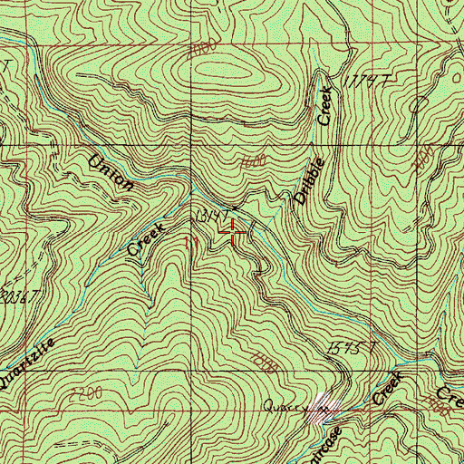 Topographic Map of Dribble Creek, OR