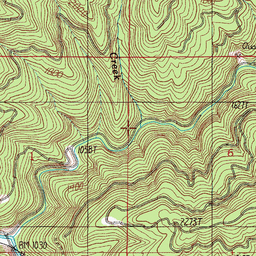 Topographic Map of Hutch Creek, OR