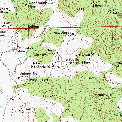 Topographic Map of South Georgia Mine, AZ