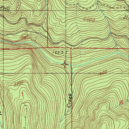 Topographic Map of Sweat Creek, OR