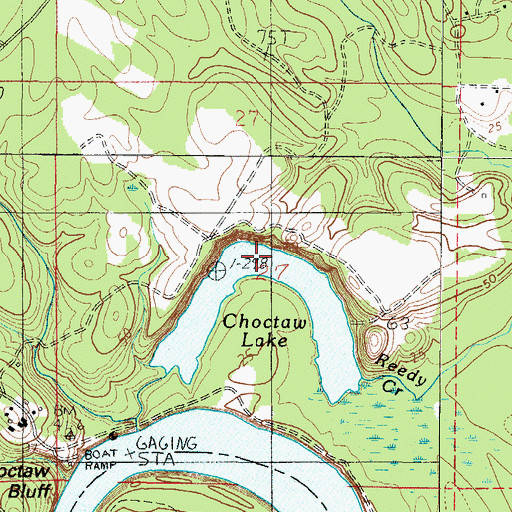 Topographic Map of Choctaw Lake, AL