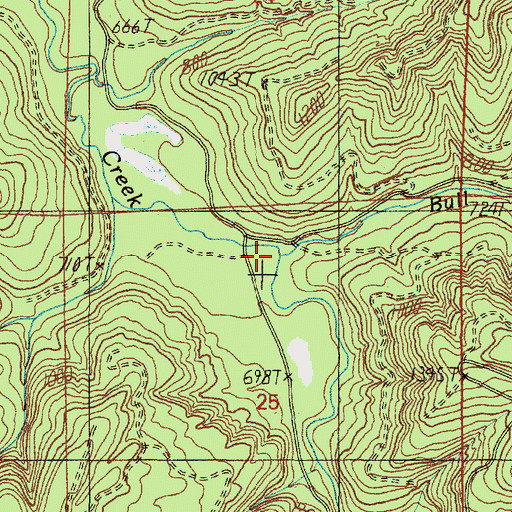 Topographic Map of Bull Canyon Creek, OR
