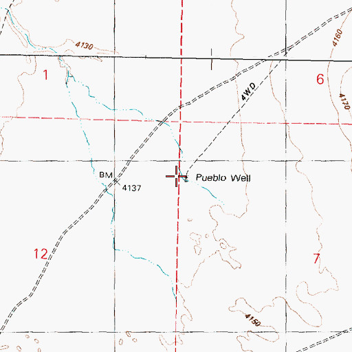 Topographic Map of Pueblo Well, OR