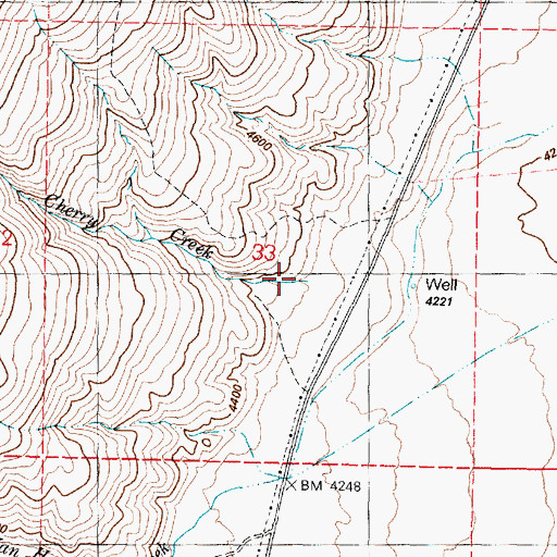 Topographic Map of Cherry Creek, OR