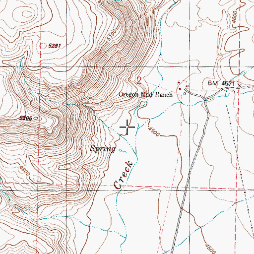 Topographic Map of East Creek, OR