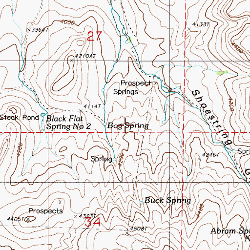 Topographic Map of Buck Flat, OR