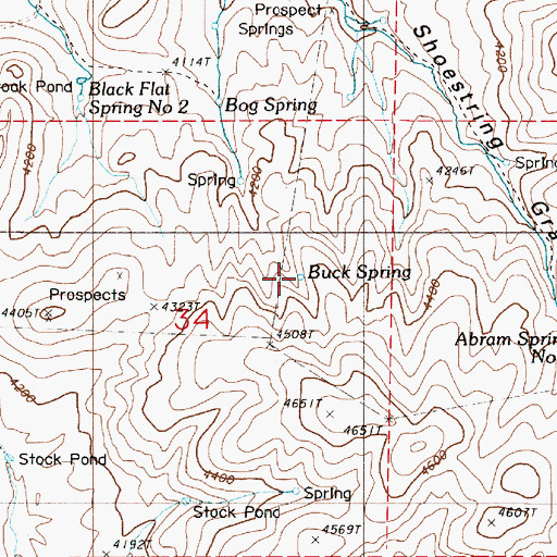 Topographic Map of Buck Spring, OR