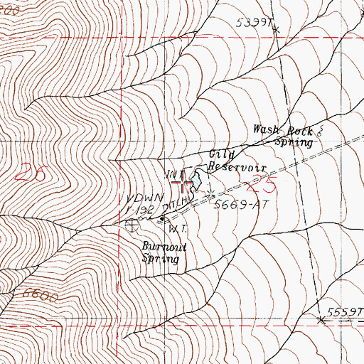Topographic Map of Gild Reservoir, OR