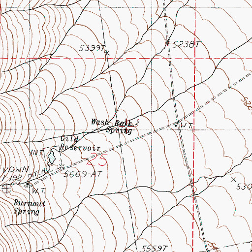 Topographic Map of Wash Rock Spring, OR