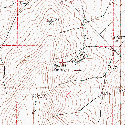 Topographic Map of Summit Spring, OR