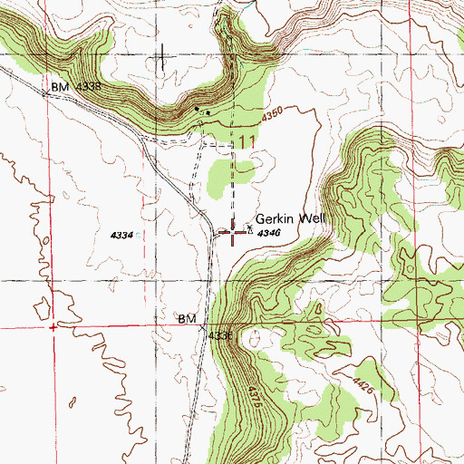 Topographic Map of Gerkin Well, OR
