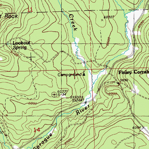 Topographic Map of Corral Creek Recreation Site, OR