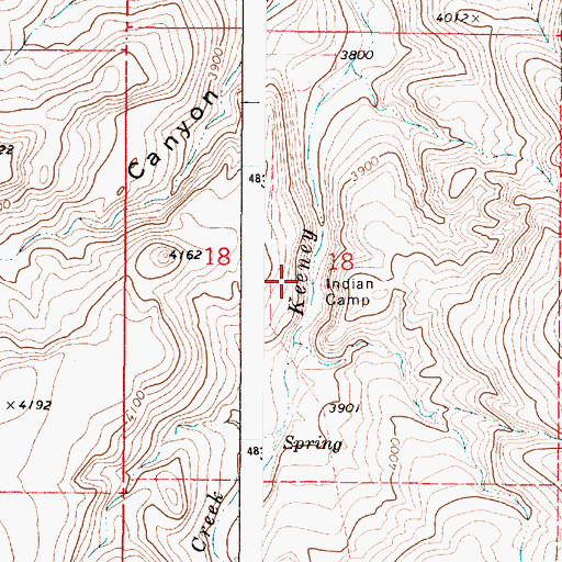 Topographic Map of Indian Camp, OR