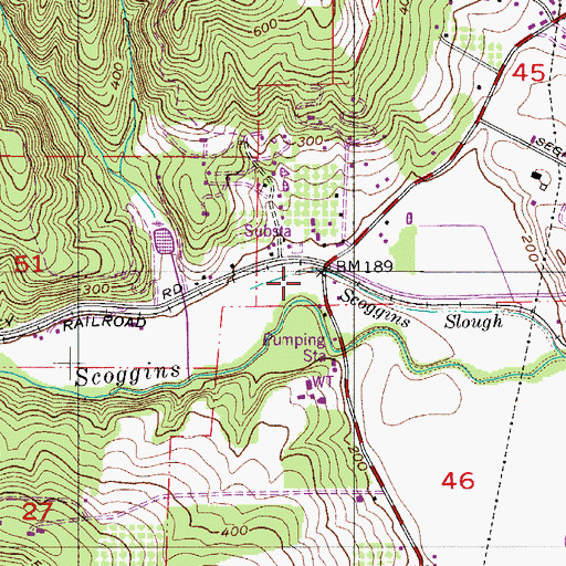 Topographic Map of Scoggins Valley, OR