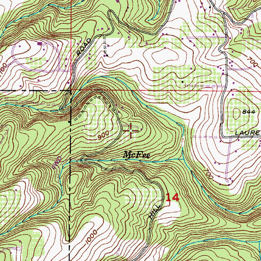 Topographic Map of Hortons Reservoir, OR