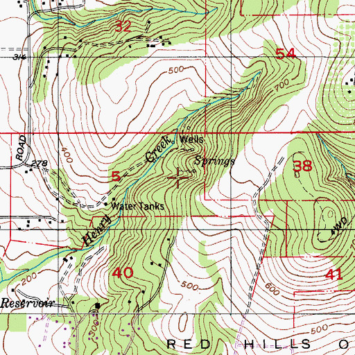 Topographic Map of Nelson Spring, OR