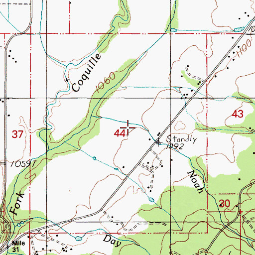 Topographic Map of Barnhart Reservoir, OR