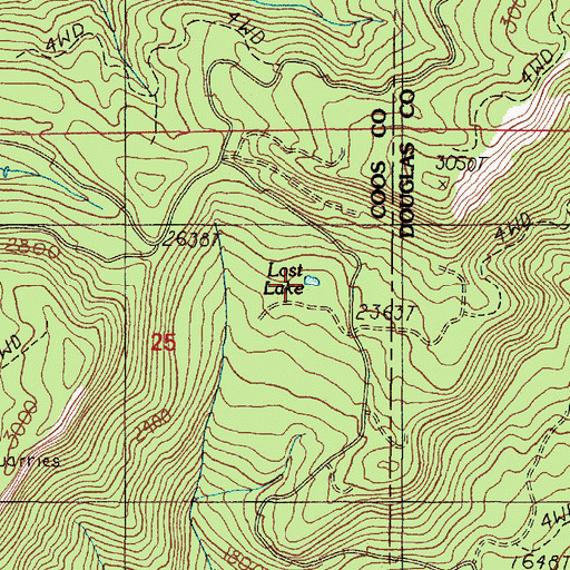 Topographic Map of Lost Lake, OR