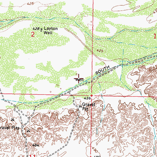 Topographic Map of South Gila Ditch, AZ