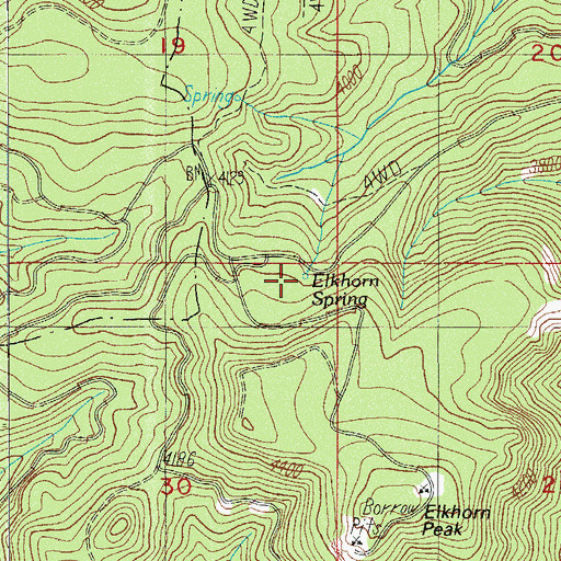 Topographic Map of Elkhorn Spring, OR