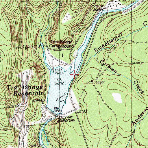 Topographic Map of Carmen Creek, OR