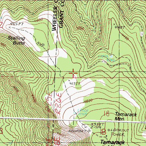 Topographic Map of Del Spring, OR